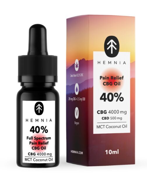 Hemnia Full Spectrum Pain Relief CBG-Öl 40 % CBG + 5 % CBD – 4000 mg, 10 ml