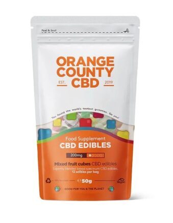 Orange County CBD Fruchtgummi-Würfel – 200 mg CBD, 12 Stück, 50 g