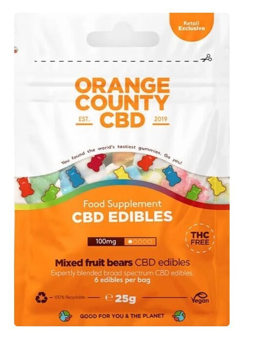Orange County CBD Gummibärchen, 100 mg CBD, 6 Stück, 25 g