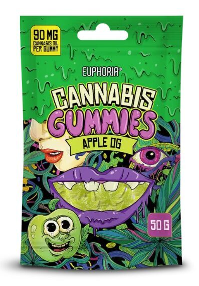 Euphoria Apple OG vegane Hanf-Fruchtgummis mit Apfelgeschmack, 50 g