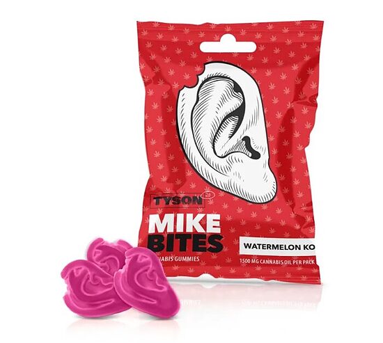 Tyson 2.0 Mike's Bites Watermelon KO – Watermelon Hemp Gummies, 50 g