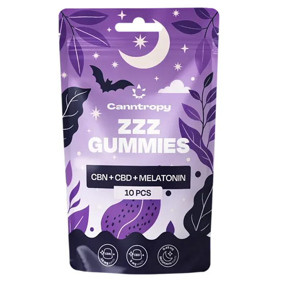 Canntropy CBN + CBD + melatoniini-kumikarkit – 10 kpl, 20 g