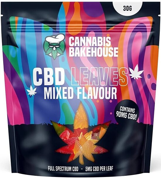 Cannabis Bakehouse CBD-kumilehdet, Mix, 18 kpl × 5 mg CBD, 30 g