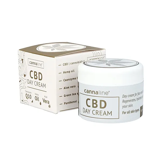 Cannaline CBD day cream with coenzyme Q10 and hemp oil, 50 mg CBD, 50 ml