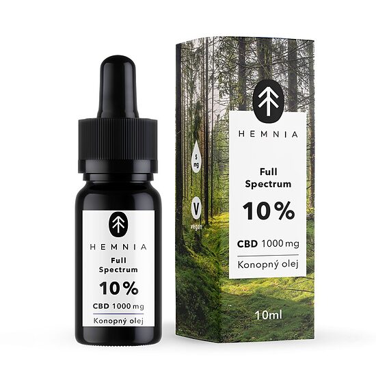 Hemnia täyden spektrin CBD-hamppuöljy 10 %, 1000 mg CBD, 10 ml