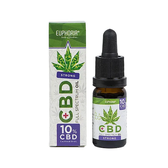 Euphoria CBD-öljy täyden spektrin 10 %, 1000 mg CBD, 10 ml
