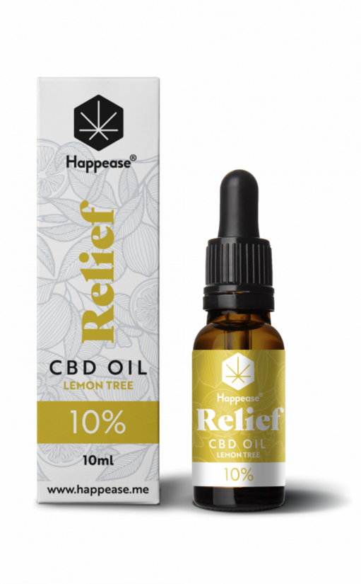 Happease Relief CBD-öljy Lemon Tree 10 %, 1000 mg CBD, 10 ml