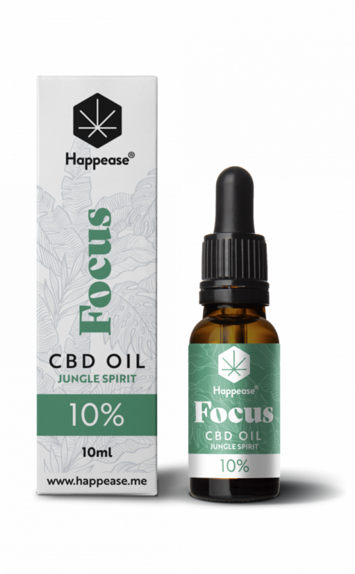 Happease Focus CBD-öljy Jungle Spirit 10 %, 1000 mg CBD, 10 ml
