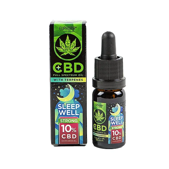 Euphoria CBD-öljy with terpenes Sleep Well 10 %, 1000 mg CBD, 10 ml
