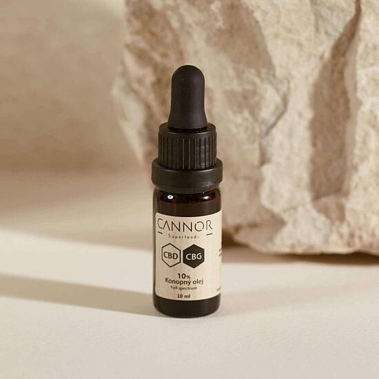 Cannor CBD-CBG CBD-hamppuöljy täyden spektrin 10 %, 750 mg CBD + 250 mg CBG, 10 ml