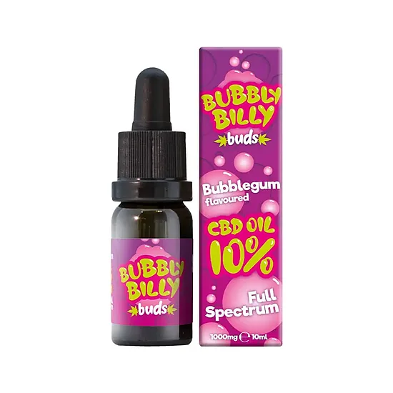 Bubbly Billy Buds CBD-öljy Bubble Gum 10 %, 1000 mg CBD, 10 ml