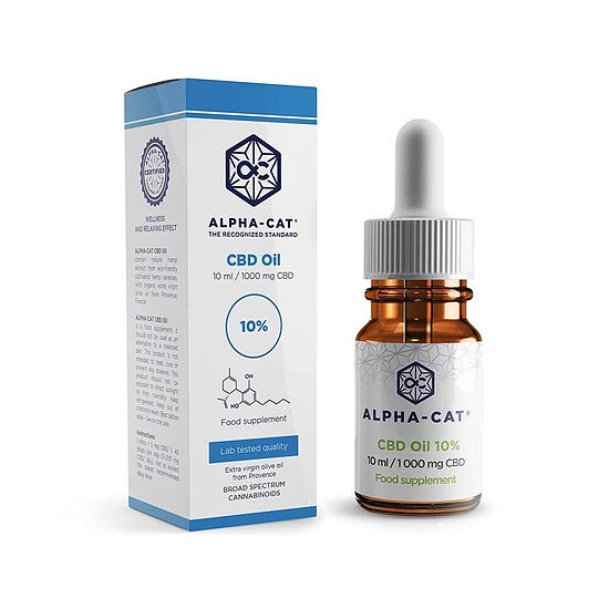 Alpha-CAT CBD-hamppuöljy 10 %, 1000 mg CBD, 10 ml