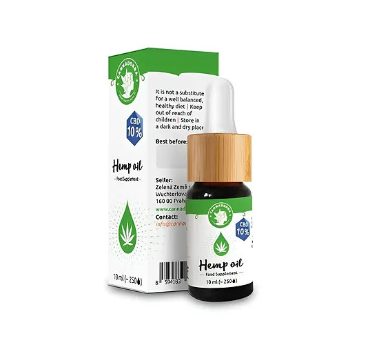 Cannadorra CBD-öljy THC-vapaa laajakirjoinen 10 %, 1000 mg CBD, 10 ml