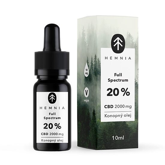 Hemnia täyden spektrin CBD-hamppuöljy 20 %, 2000 mg CBD, 10 ml