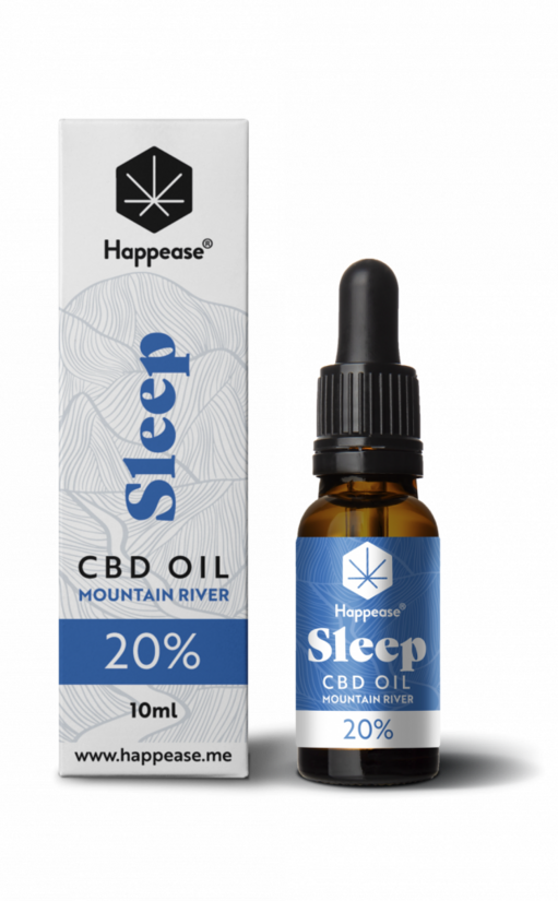 Happease Sleep CBD-öljy Mountain River 20 %, 2000 mg CBD, 10 ml