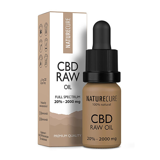Nature Cure RAW täyden spektrin CBD-öljy 20 %, 2000 mg CBD, 10 ml