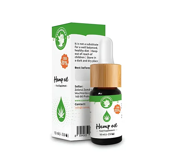 Cannadorra THC-vapaa CBD-hamppuöljy 20 %, 2000 mg CBD, 10 ml