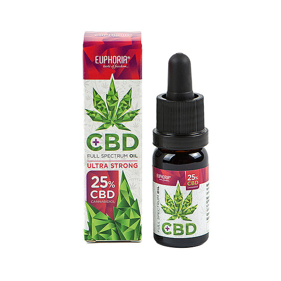 Euphoria täyden spektrin CBD-öljy 25 %, 2500 mg CBD, 10 ml
