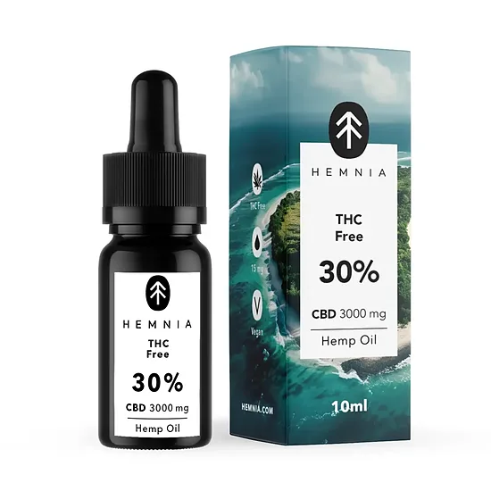 Hemnia THC-vapaa CBD-öljy 30 %, 3000 mg CBD, 10 ml