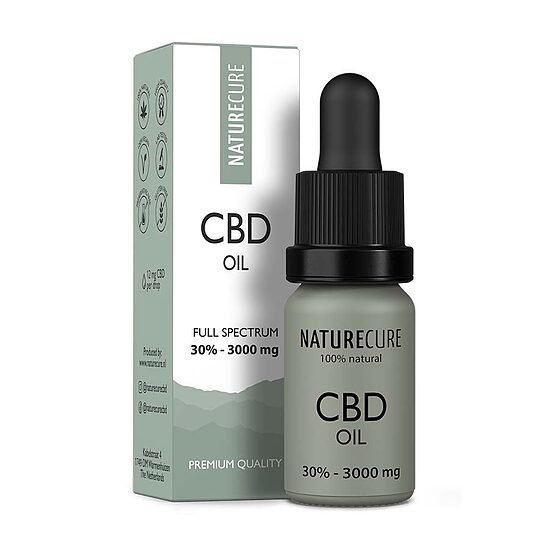 Nature Cure täyden spektrin CBD-öljy 30 %, 3000 mg CBD, 10 ml