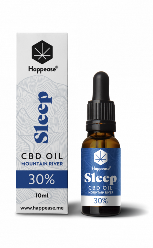 Happease Sleep CBD-öljy Mountain River 30 %, 3000 mg CBD, 10 ml