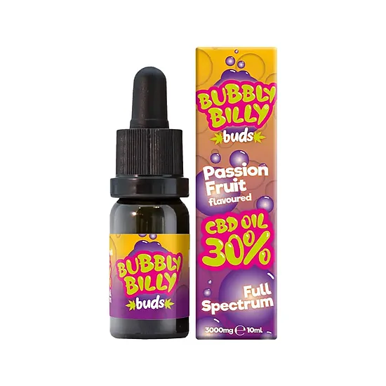 Bubbly Billy Buds CBD-öljy Passion Fruit 30 %, 3000 mg CBD, 10 ml