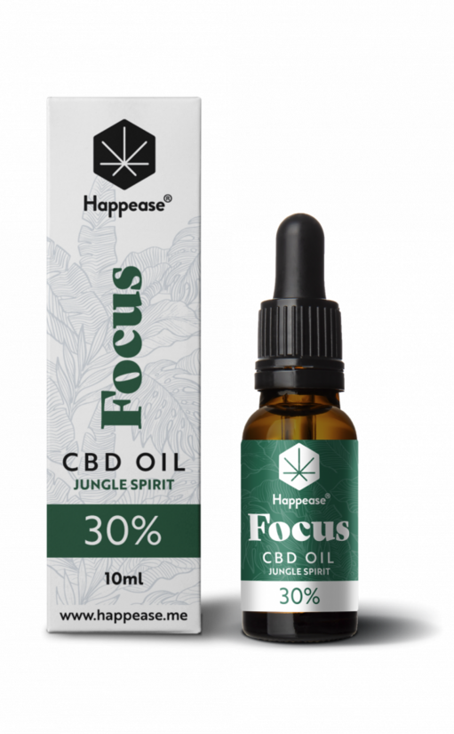 Happease Focus CBD-öljy Jungle Spirit 30 %, 3000 mg CBD, 10 ml