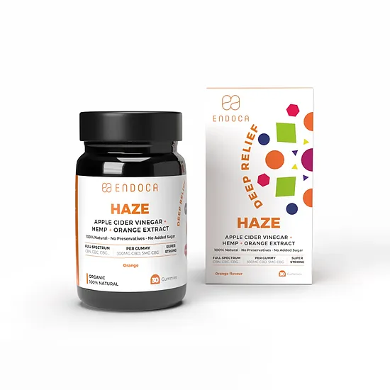Endoca Haze CBD-kumikarkit – 300 mg CBD + 5 mg CBG, appelsiini, 30 kpl, 60 g