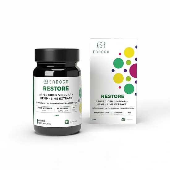 Endoca Restore CBD-kumikarkit, lime – 40 mg CBD, 30 kpl, 60 g
