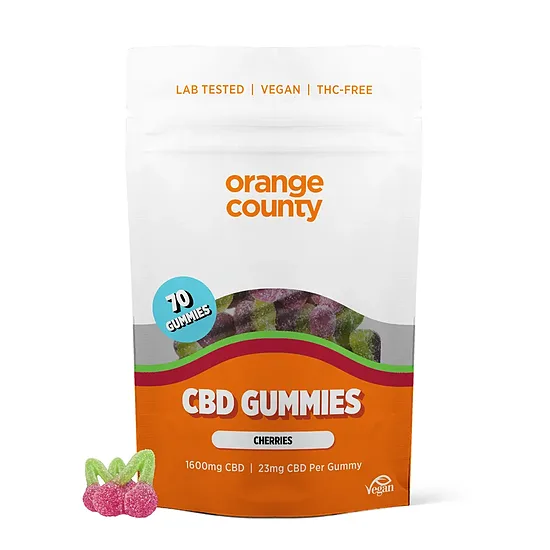 Orange County CBD kirsikanmakuiset kumikarkit – 1600 mg CBD, 70 kpl, 525 g
