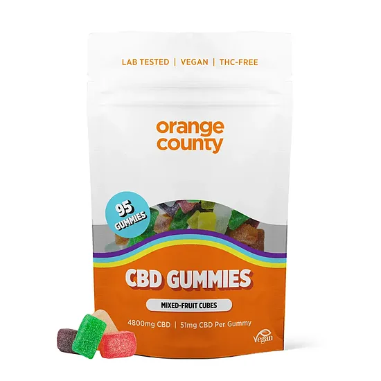Orange County CBD-kumikarkkikuutiot – 4800 mg CBD, 95 kpl, 500 g
