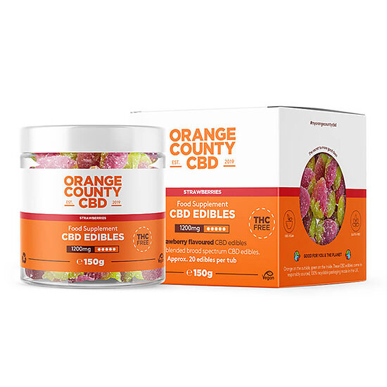 Orange County CBD-mansikkakumikarkit – 1200 mg CBD, 20 kpl, 150 g