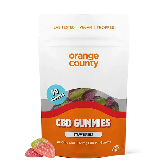 Orange County CBD-mansikkakumikarkit – 4800 mg CBD, 70 kpl, 550 g