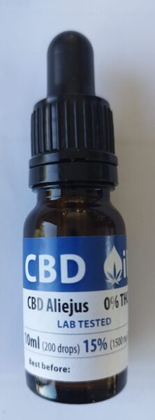 15% CBD õli /10ml/THC=0%/1500mg CBD/200tilka/puhas/kerge õli/