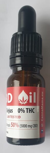 CannaMama Plataus Spektro CBD Aliejus 50% 10ml  (5000mg)