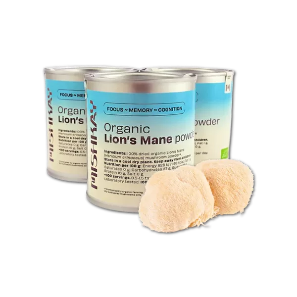 Organic Lion's Mane - kuivatatud seenepulber 100g