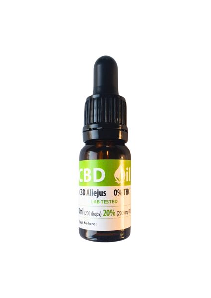 20% CBD õli /10ml/THC=0%/2000mg CBD/200tilka/puhas/kerge õli/