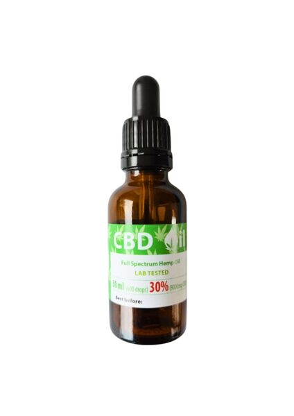 Aceite de CBD al 30 % 30 ml/THC < 0,2 %/9000 mg de CBD/600 gotas/Oscuro/