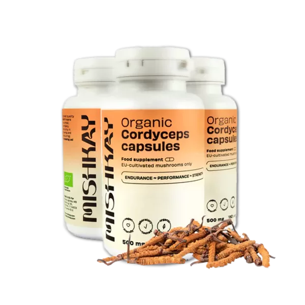 Økologiske Cordyceps kapsler 500mg 90 kapsler